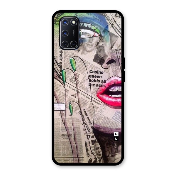 Newspaper Girl Art Glass Back Case for Oppo A52