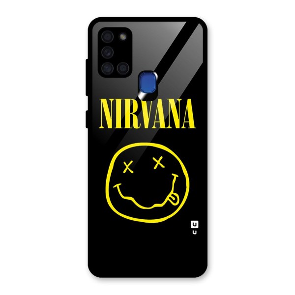 Nirvana Smiley Glass Back Case for Galaxy A21s