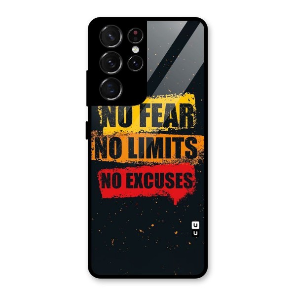 No Fear No Limits Glass Back Case for Galaxy S21 Ultra 5G
