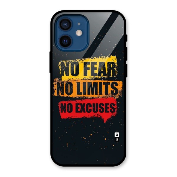 No Fear No Limits Glass Back Case for iPhone 12 Mini