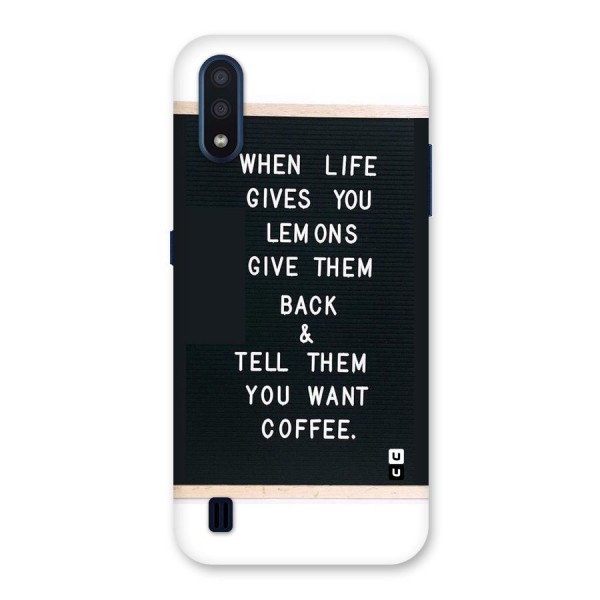 No Lemon Only Coffee Back Case for Galaxy M01