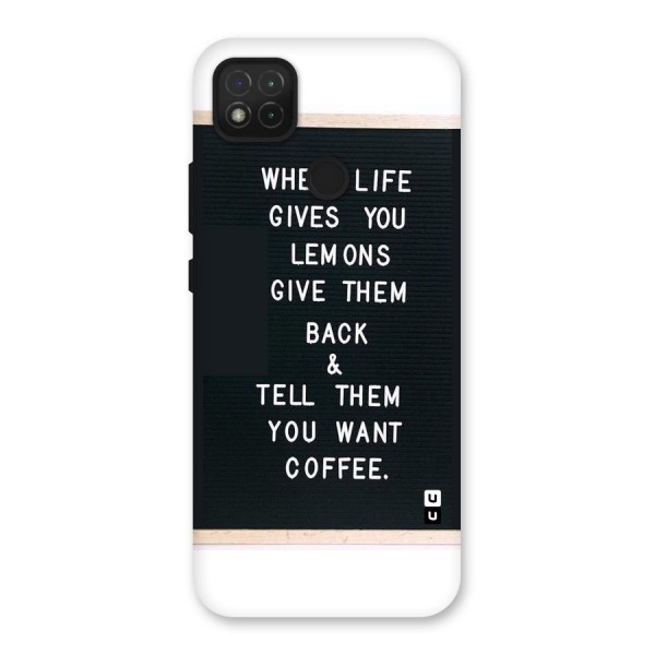 No Lemon Only Coffee Back Case for Redmi 9C