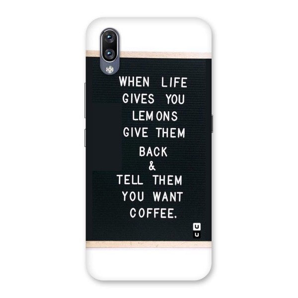 No Lemon Only Coffee Back Case for Vivo NEX