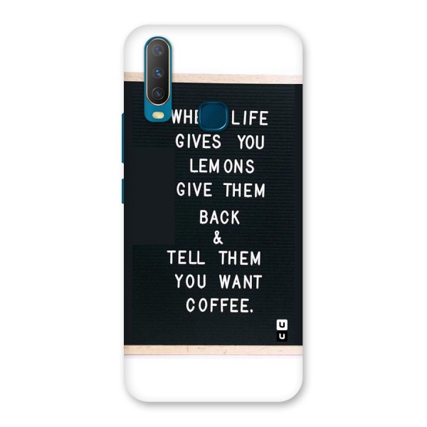 No Lemon Only Coffee Back Case for Vivo Y12