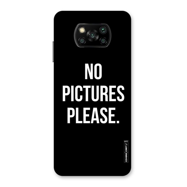 No Pictures Please Back Case for Poco X3