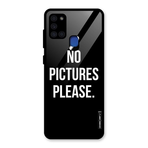 No Pictures Please Glass Back Case for Galaxy A21s