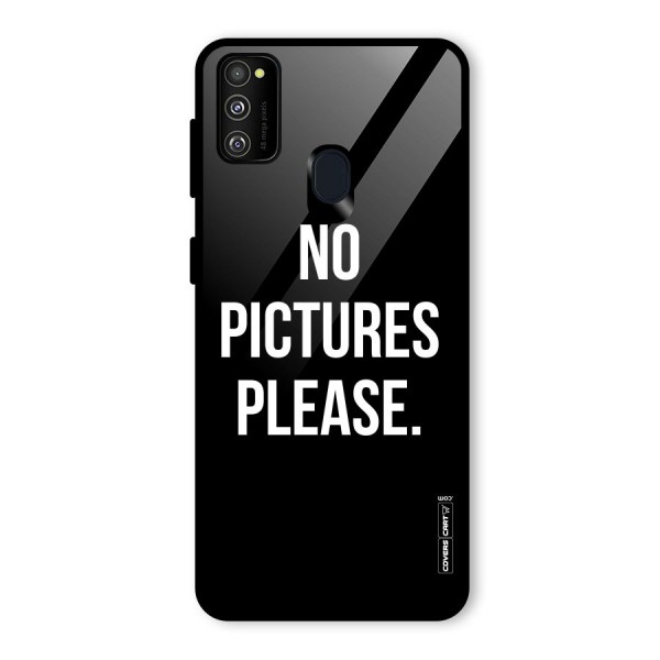 No Pictures Please Glass Back Case for Galaxy M21