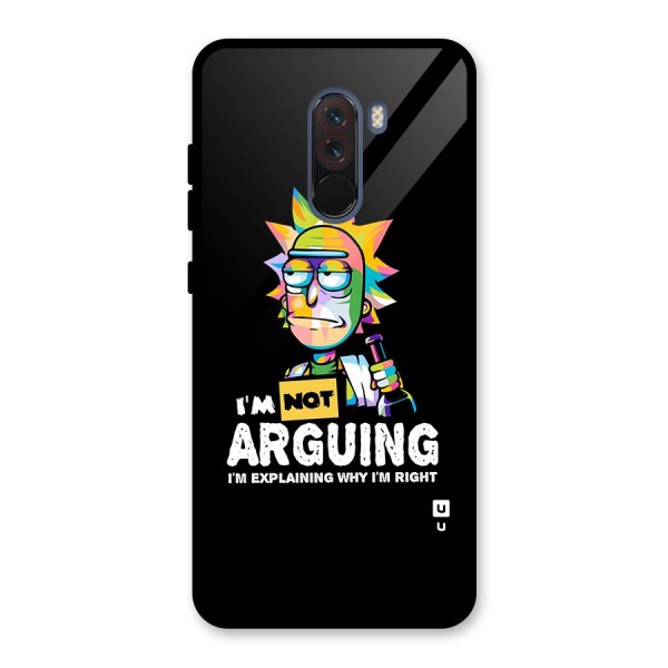 Not Arguing Explaining Glass Back Case for Poco F1