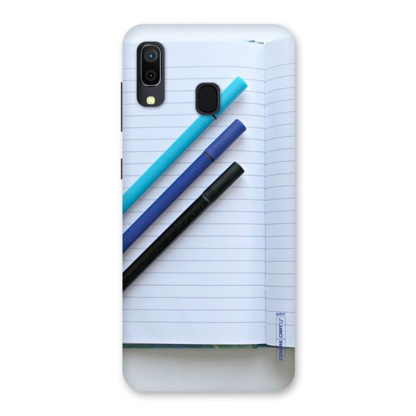 Notebook And Pens Back Case for Galaxy A20