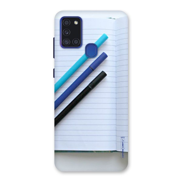 Notebook And Pens Back Case for Galaxy A21s