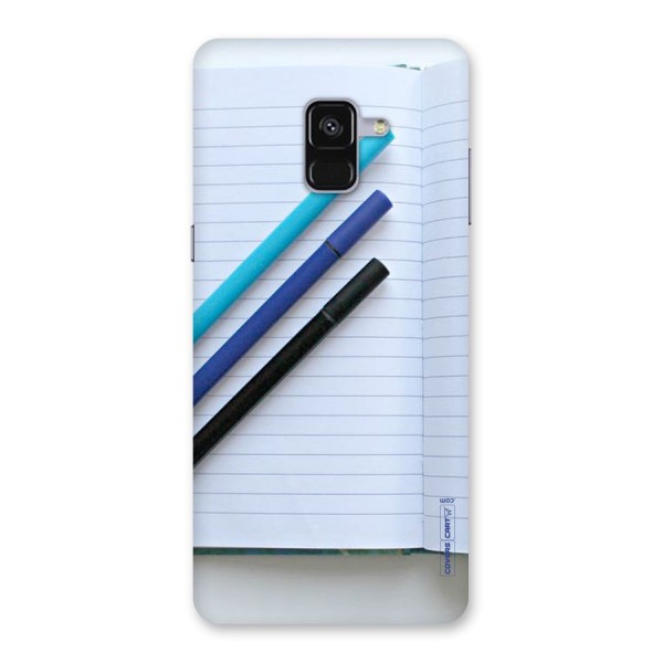 Notebook And Pens Back Case for Galaxy A8 Plus