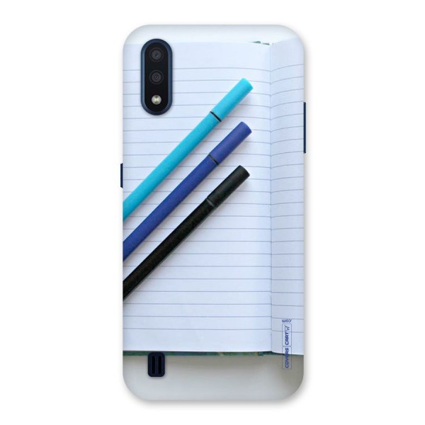 Notebook And Pens Back Case for Galaxy M01