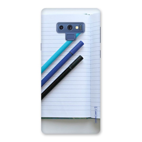 Notebook And Pens Back Case for Galaxy Note 9