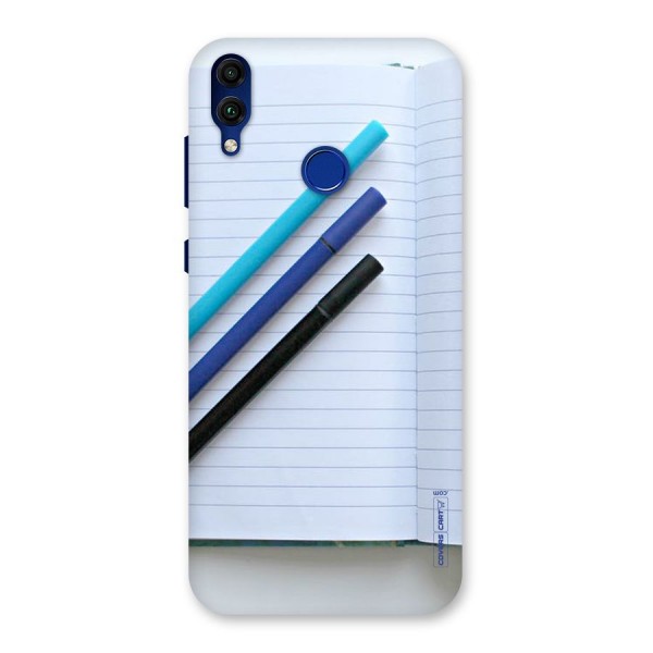 Notebook And Pens Back Case for Honor 8C