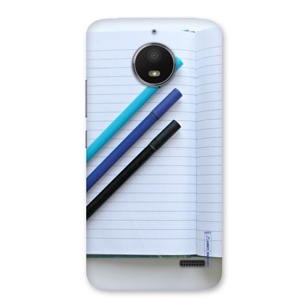 Notebook And Pens Back Case for Moto E4