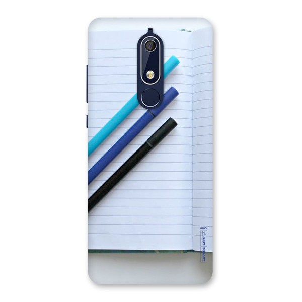 Notebook And Pens Back Case for Nokia 5.1