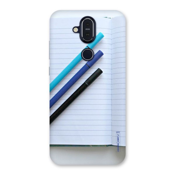 Notebook And Pens Back Case for Nokia 8.1