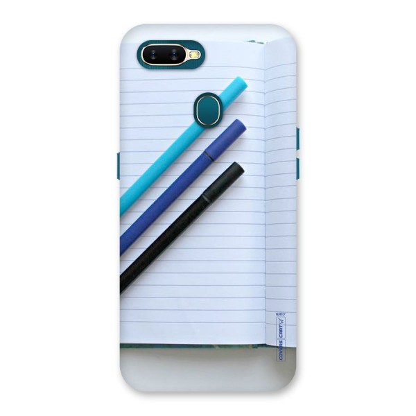 Notebook And Pens Back Case for Oppo A12