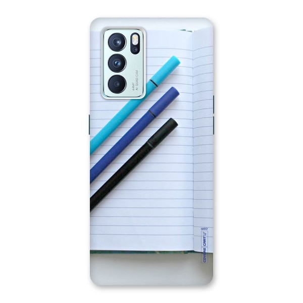 Notebook And Pens Back Case for Oppo Reno6 Pro 5G