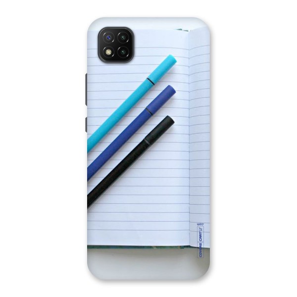 Notebook And Pens Back Case for Poco C3