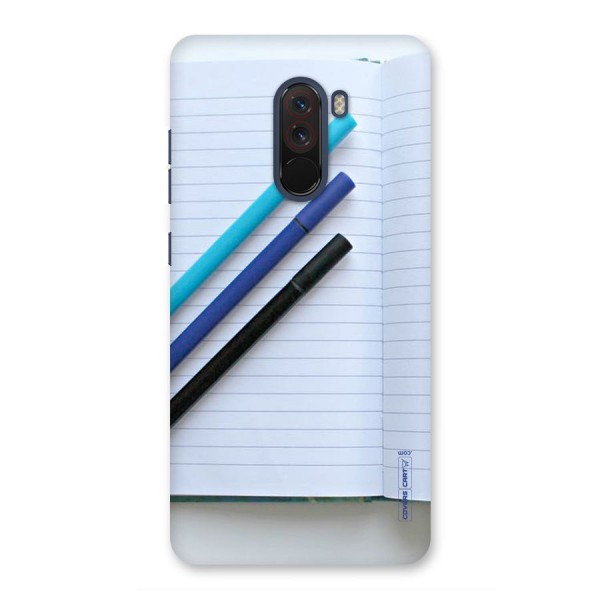 Notebook And Pens Back Case for Poco F1