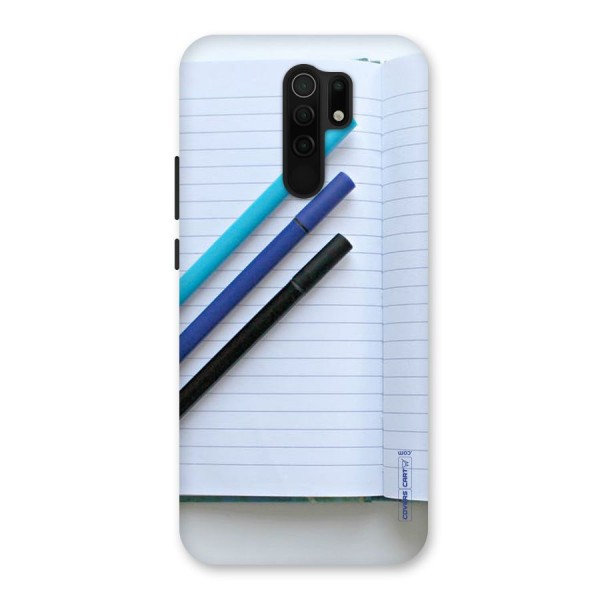 Notebook And Pens Back Case for Poco M2