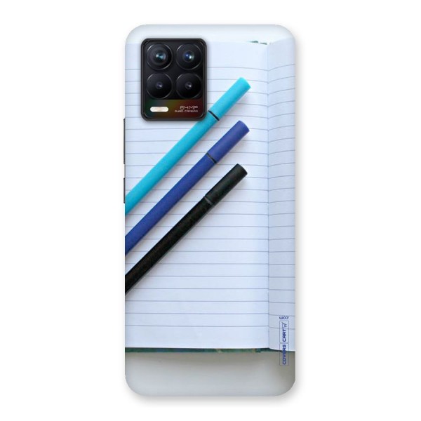 Notebook And Pens Back Case for Realme 8