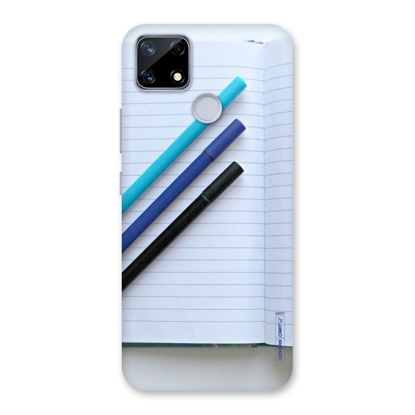 Notebook And Pens Back Case for Realme Narzo 20