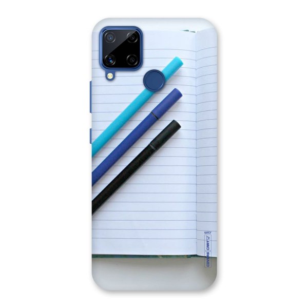 Notebook And Pens Back Case for Realme Narzo 30A