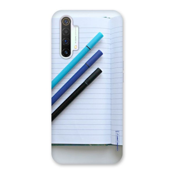 Notebook And Pens Back Case for Realme X3 SuperZoom