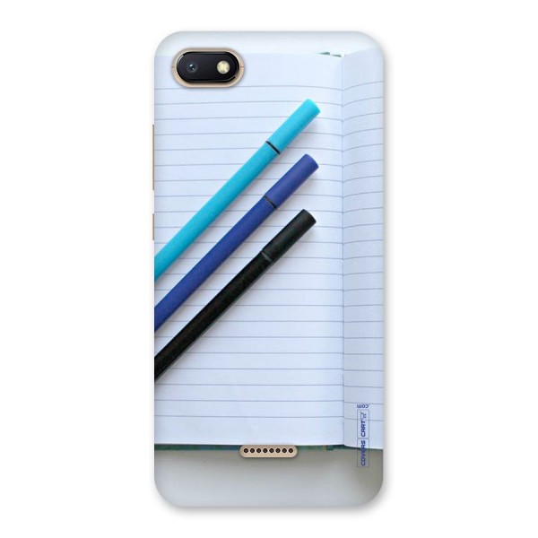 Notebook And Pens Back Case for Redmi 6A