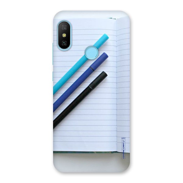 Notebook And Pens Back Case for Redmi 6 Pro