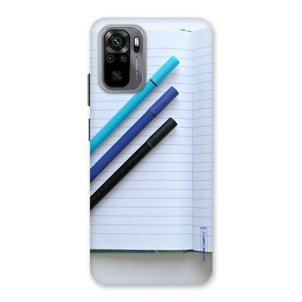 Notebook And Pens Back Case for Redmi Note 10