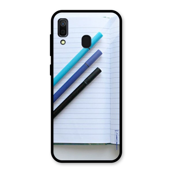 Notebook And Pens Glass Back Case for Galaxy A30