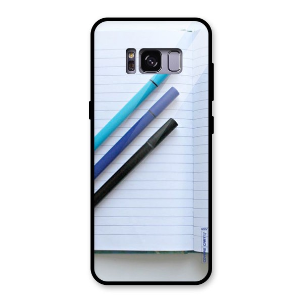 Notebook And Pens Glass Back Case for Galaxy S8