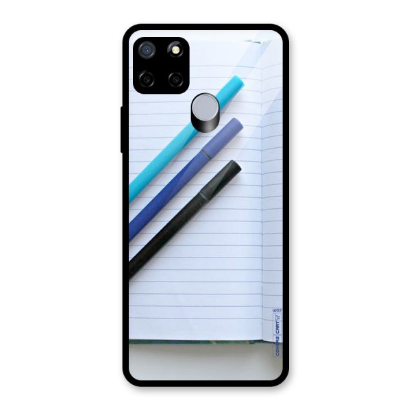 Notebook And Pens Glass Back Case for Realme C12