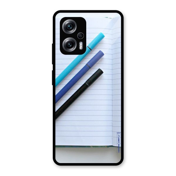 Notebook And Pens Glass Back Case for Redmi K50i