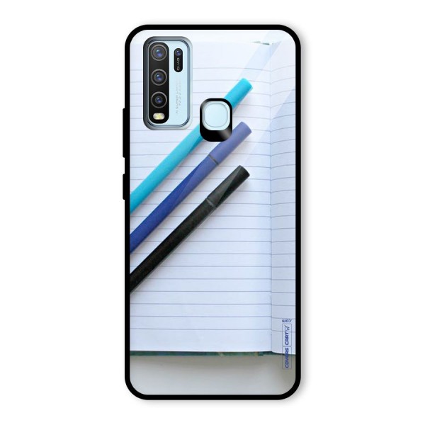 Notebook And Pens Glass Back Case for Vivo Y30