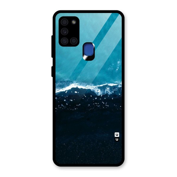 Ocean Blues Glass Back Case for Galaxy A21s