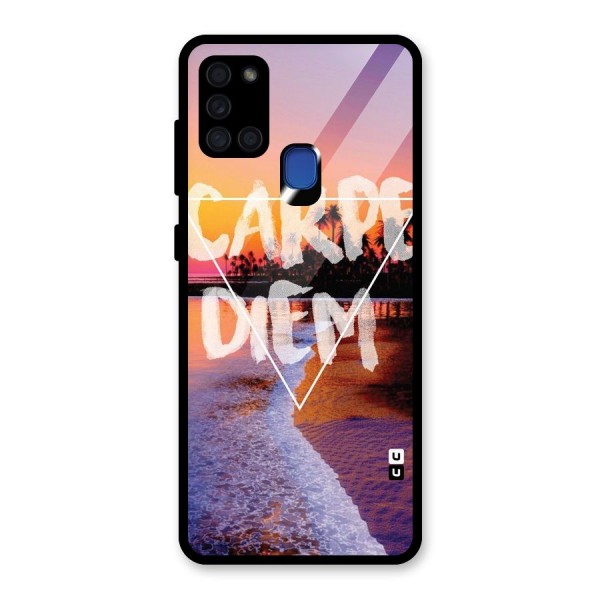 Oceanic Diem Glass Back Case for Galaxy A21s