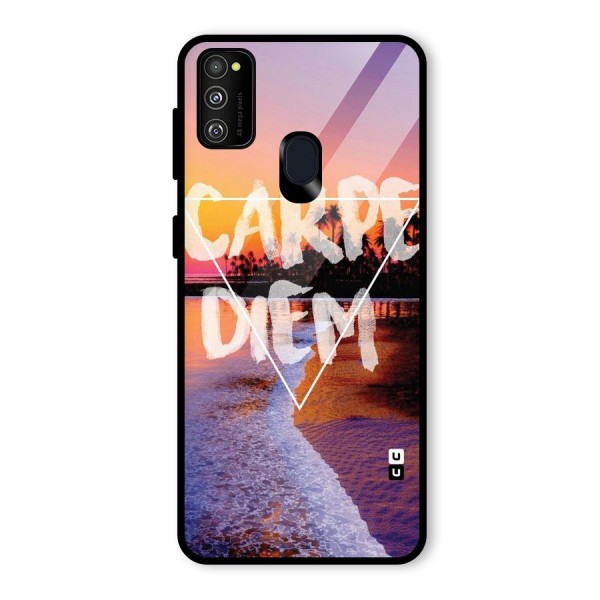 Oceanic Diem Glass Back Case for Galaxy M21