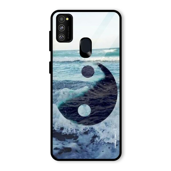 Oceanic Peace Design Glass Back Case for Galaxy M21