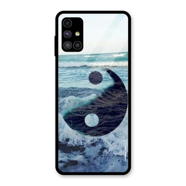 Oceanic Peace Design Glass Back Case for Galaxy M51