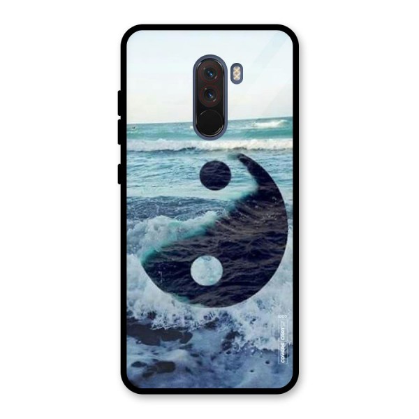 Oceanic Peace Design Glass Back Case for Poco F1