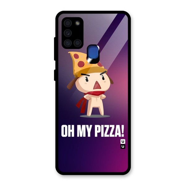 Oh My Pizza Glass Back Case for Galaxy A21s