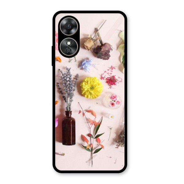 Old Petals Glass Back Case for Oppo A17