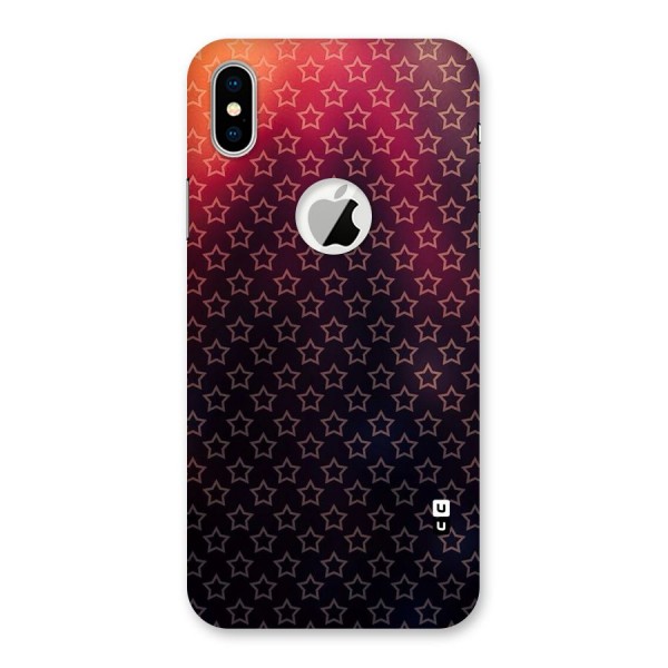 Ombre Stars Back Case for iPhone XS Logo Cut