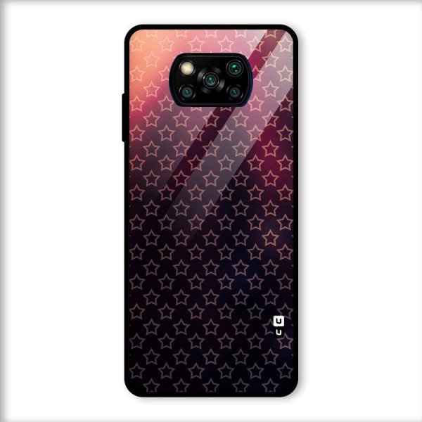 Ombre Stars Glass Back Case for Poco X3