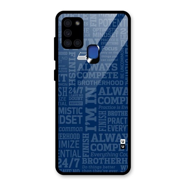 Optimistic Blue Glass Back Case for Galaxy A21s