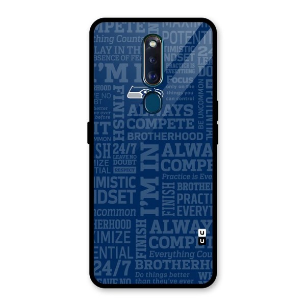 Optimistic Blue Glass Back Case for Oppo F11 Pro